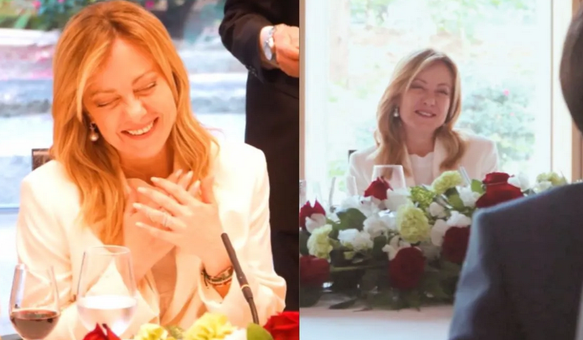 Meloni was thrilled by the birthday surprise.