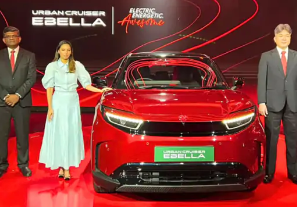 Toyota's first e-SUV, the Urban Cruiser Ebell, unveiled: Features include a 543km range and Level-2 ADAS; will compete with the Tata Nexon EV.