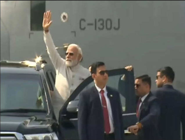 PM Modi Lands at Emergency Landing Facility in Dibrugarh, Assam