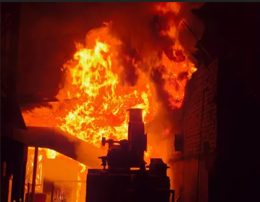 Massive Fire at Printing Press Warehouse in Aligarh, Goods Worth Lakhs Destroyed