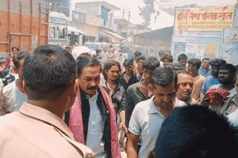 Villagers Protest Against Overloaded Sand Trucks, Traffic Disrupted In Nandwal