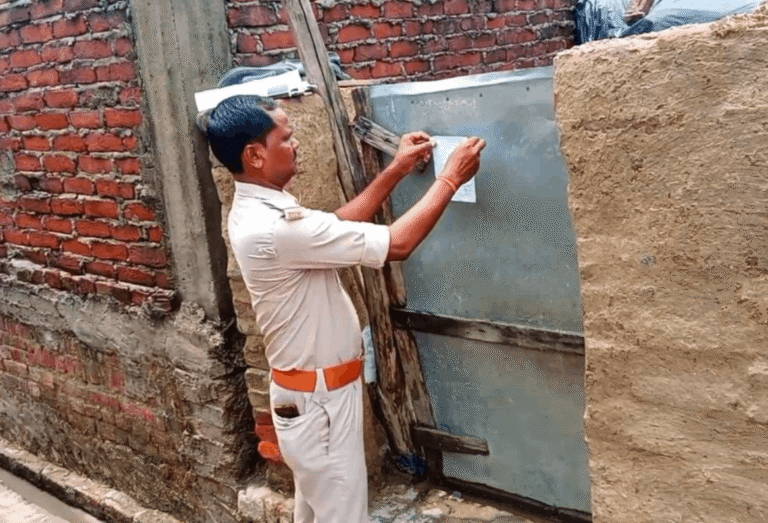 Bahraich Police Pastes Property Attachment Notices at Homes of Two Absconding Gang Rape Accused