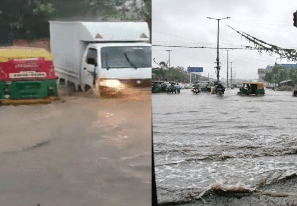 Heavy Rain Disrupts Delhi-NCR, 40-Minute Downpour Floods Gurugram Roads