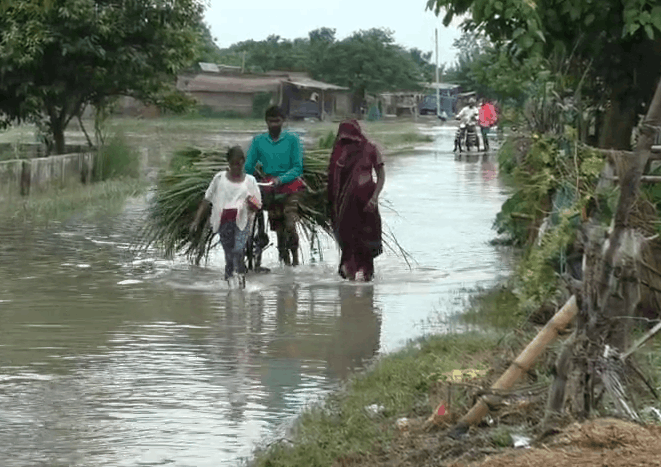 Flood Waters Inundate Several Villages in Motipur Tehsil, Normal Life Disrupted
