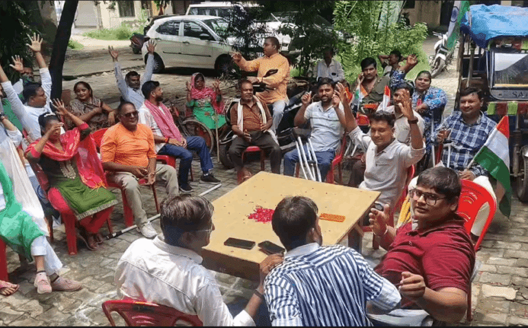 Deaf and Differently-Abled Protest Outside Disability Office in Etah
