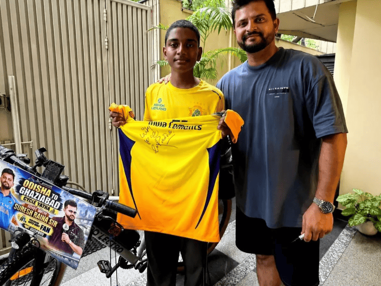 Cyclist Travels 1,450 km from Odisha to Meet Suresh Raina, Former Cricketer Wins Hearts