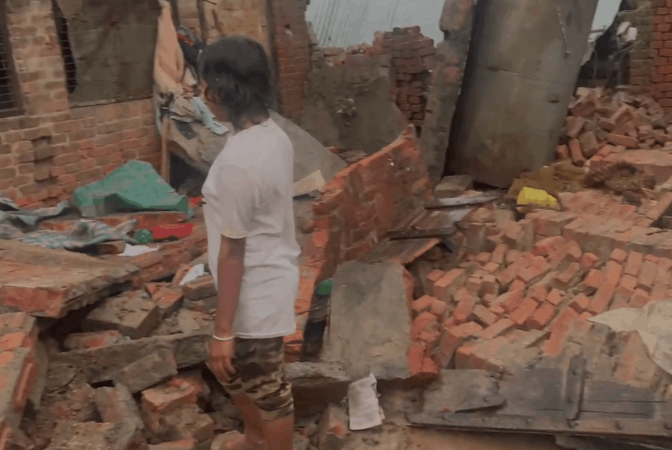 Heavy Rain Wreaks Havoc in Etah: Houses Damaged, Livestock Killed, Tree Fall Causes Traffic Jam