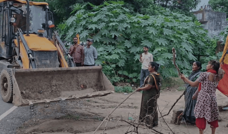 Ambedkar Nagar: Women Protest Bulldozer Drive, Demolition Halted After Stone Pelting